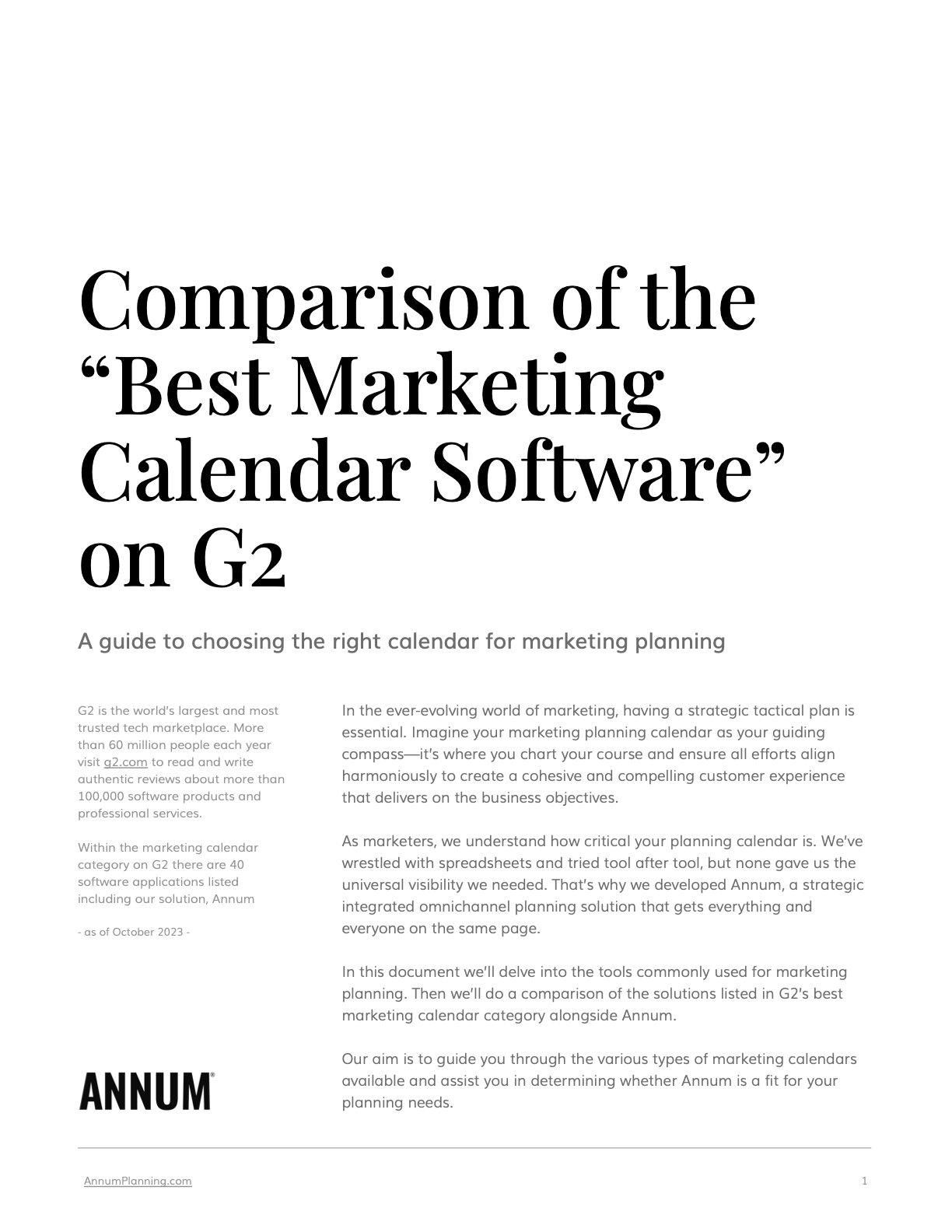 Comparison of G2's best marketing calendar software cover page